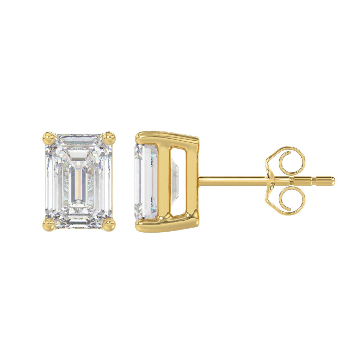 4 CTW Emerald Lab-Grown Diamond Stud Earrings