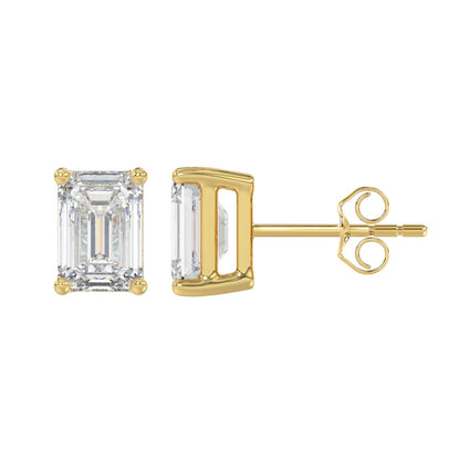 4 CTW Emerald Lab-Grown Diamond Stud Earrings