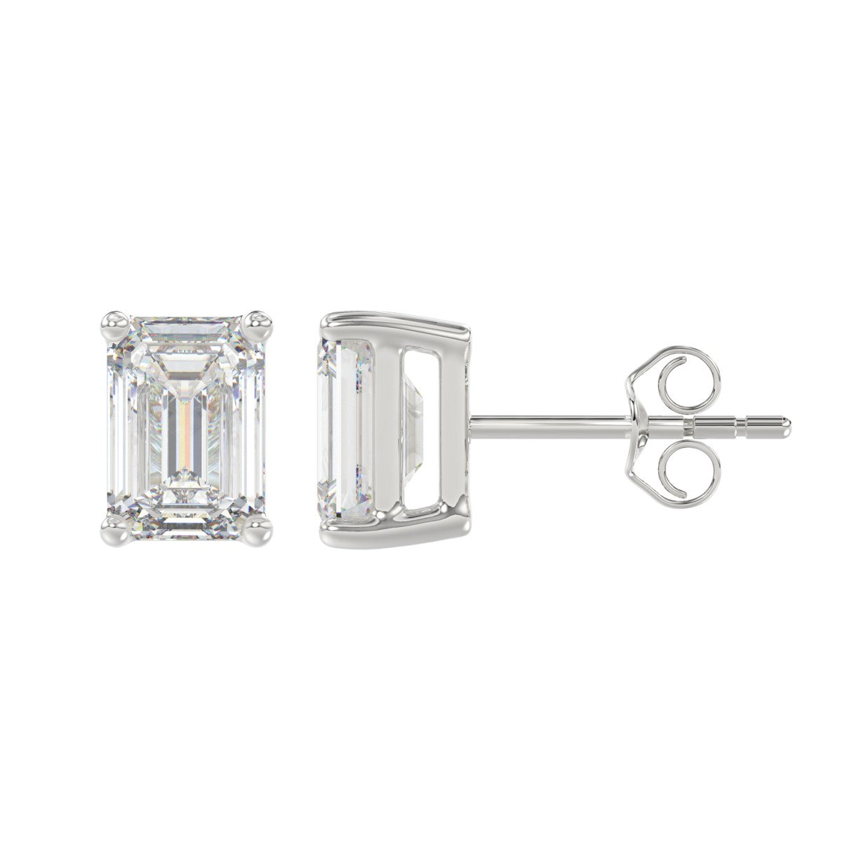4 CTW Emerald Lab-Grown Diamond Stud Earrings