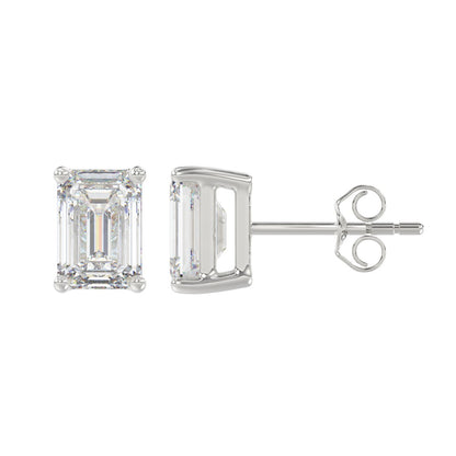 4 CTW Emerald Lab-Grown Diamond Stud Earrings