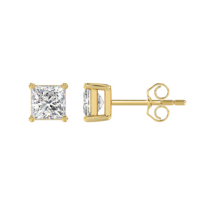 2 CTW Princess Lab-Grown Diamond Stud Earrings