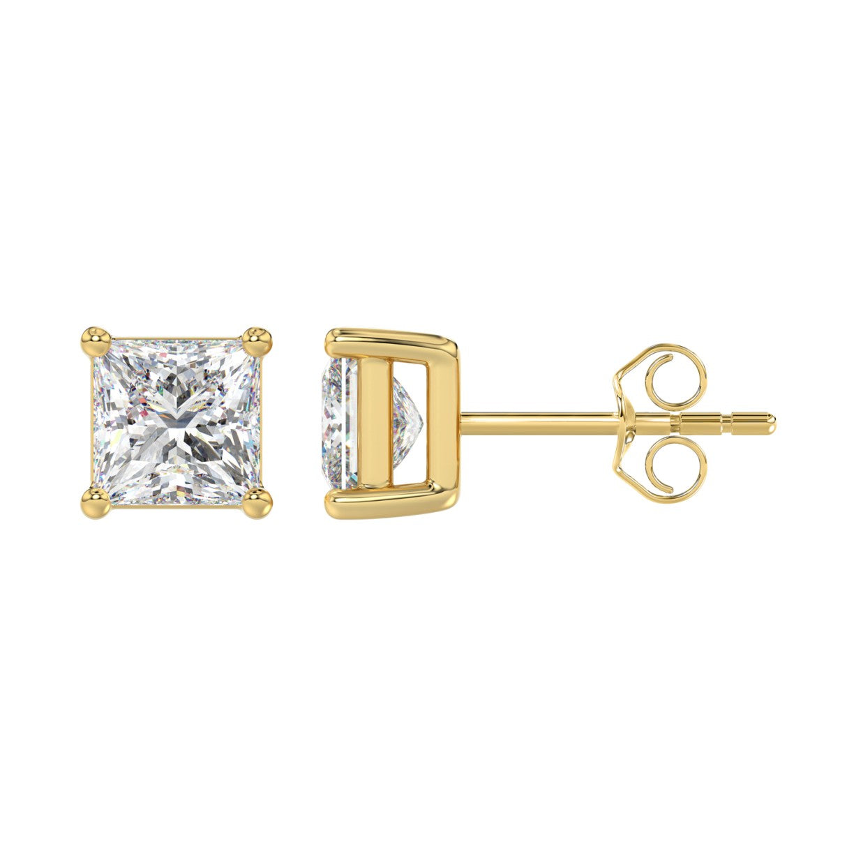 3 CTW Princess Lab-Grown Diamond Stud Earrings