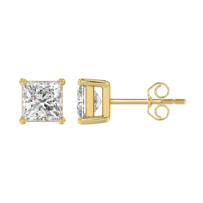3 CTW Princess Lab-Grown Diamond Stud Earrings