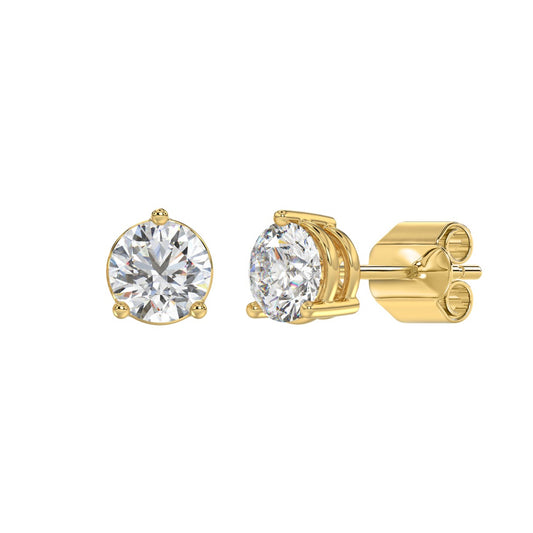3 CTW round lab-grown diamond stud earrings alternate product view