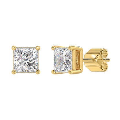 4 CTW Princess Lab-Grown Diamond Stud Earrings