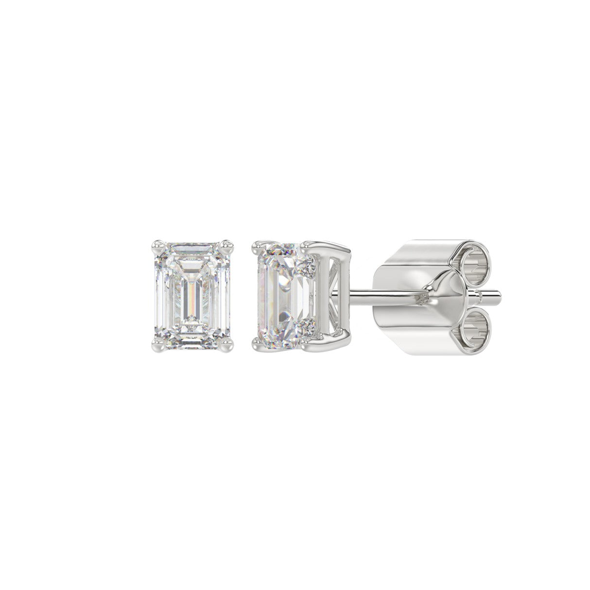 1 CTW Emerald Lab-Grown Diamond Stud Earrings