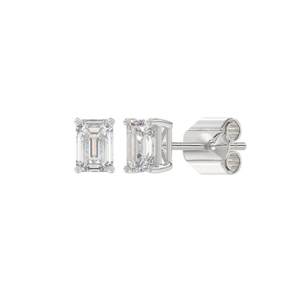 1 CTW Emerald Lab-Grown Diamond Stud Earrings