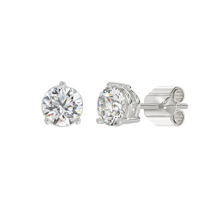 3 CTW round lab-grown diamond stud earrings alternate product view