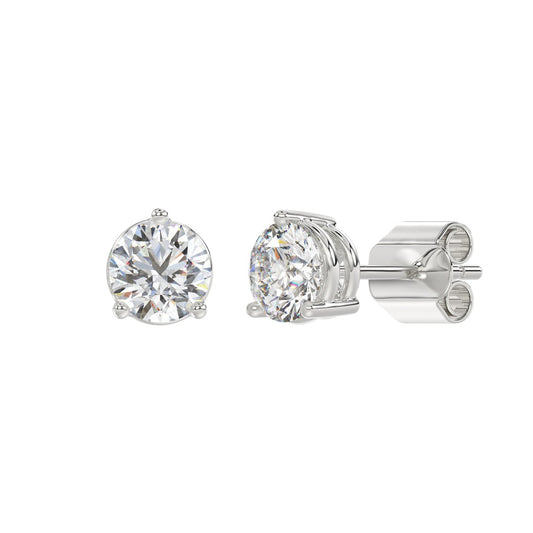 3 CTW round lab-grown diamond stud earrings alternate product view