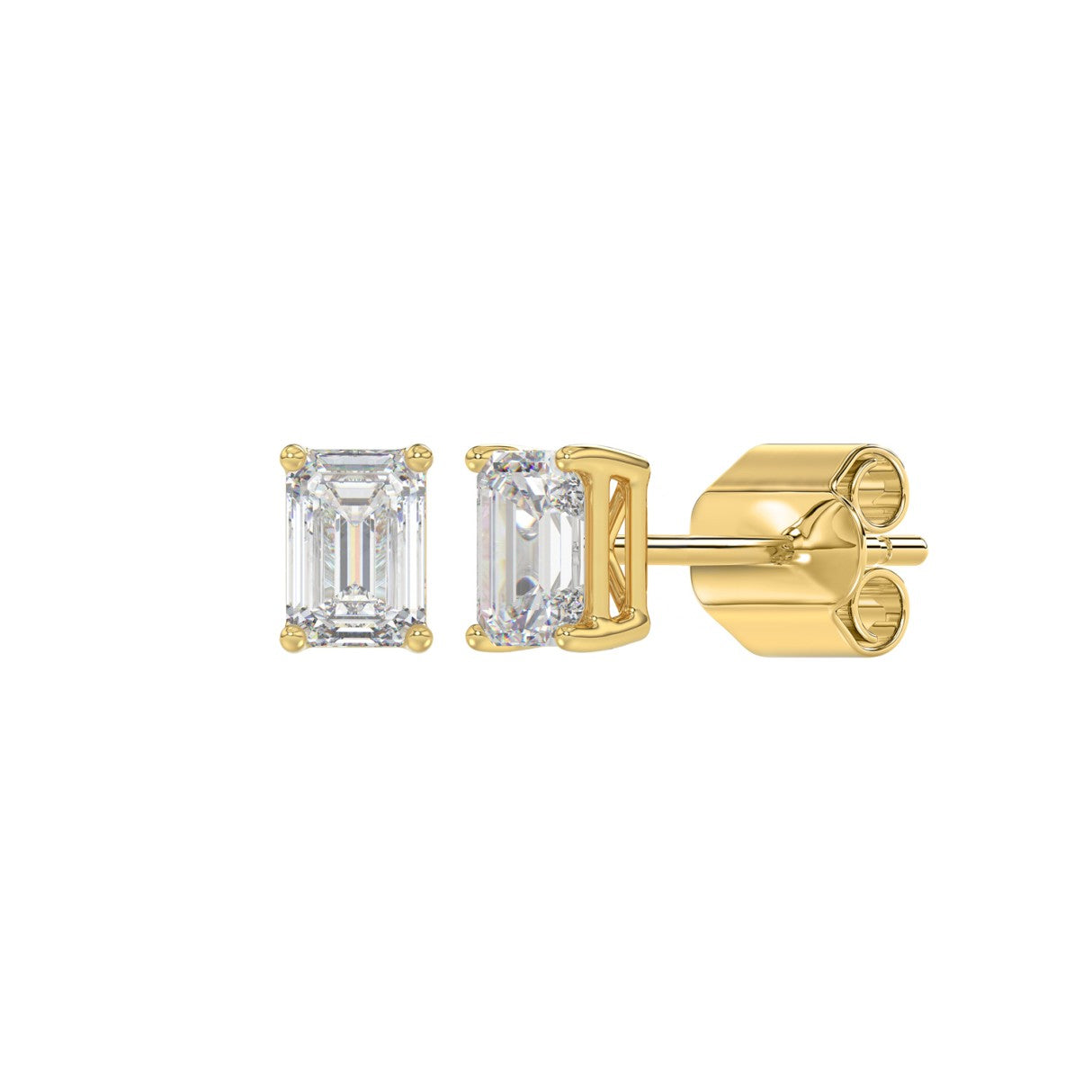1 CTW Emerald Lab-Grown Diamond Stud Earrings