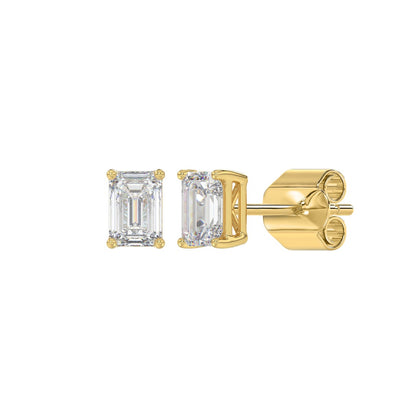 1 CTW Emerald Lab-Grown Diamond Stud Earrings