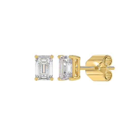1 CTW Emerald Lab-Grown Diamond Stud Earrings