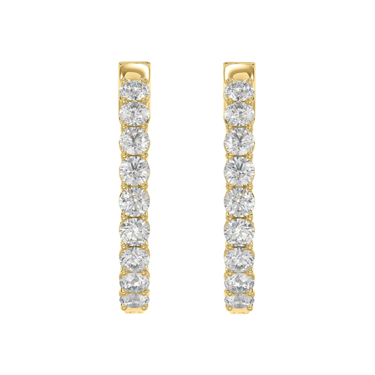 3 CTW Inside-Out Lab-Grown Diamond Hoop Earrings