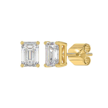 2 CTW Emerald Lab-Grown Diamond Stud Earrings