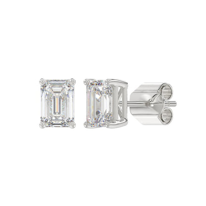 2 CTW Emerald Lab-Grown Diamond Stud Earrings