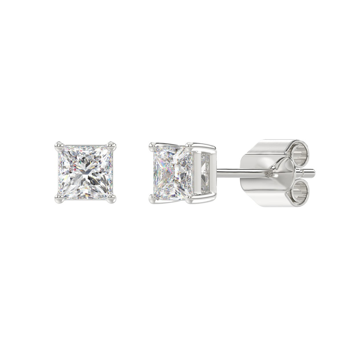 1.5 CTW Princess Lab-Grown Diamond Stud Earrings