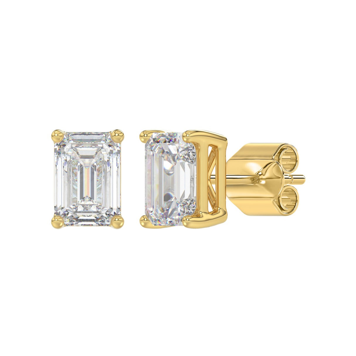 3 CTW Emerald Lab-Grown Diamond Stud Earrings