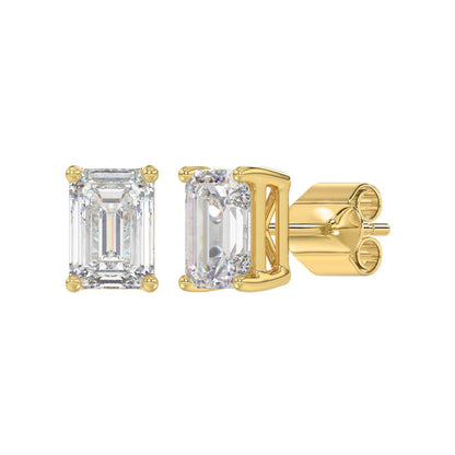 3 CTW Emerald Lab-Grown Diamond Stud Earrings
