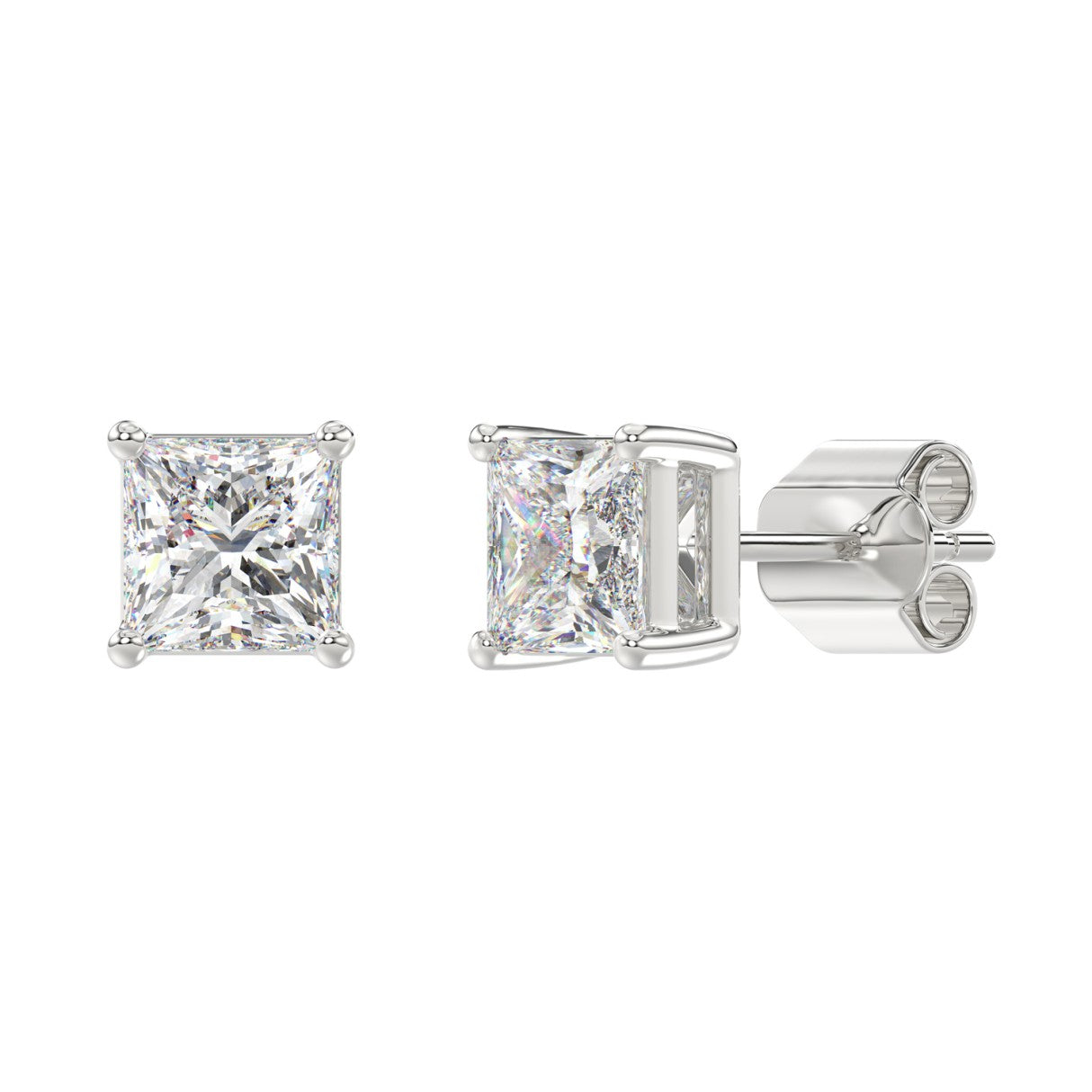 3 CTW Princess Lab-Grown Diamond Stud Earrings