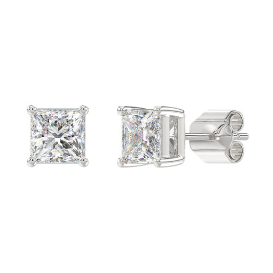 3 CTW Princess Lab-Grown Diamond Stud Earrings