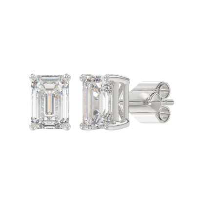 3 CTW Emerald Lab-Grown Diamond Stud Earrings
