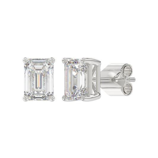 3 CTW Emerald Lab-Grown Diamond Stud Earrings