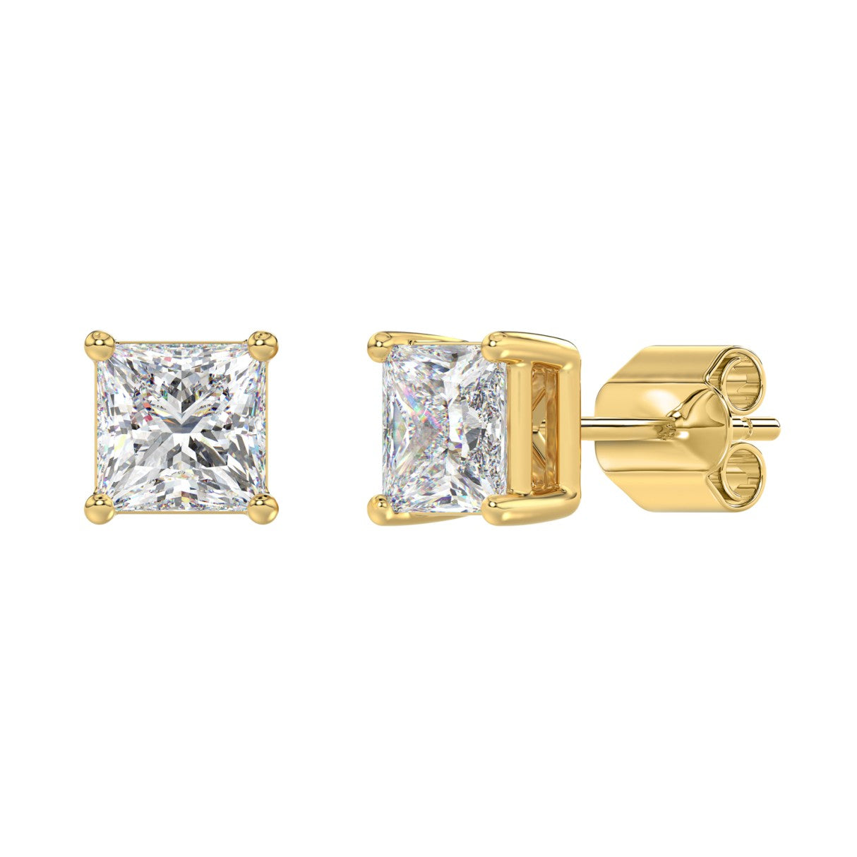 3 CTW Princess Lab-Grown Diamond Stud Earrings