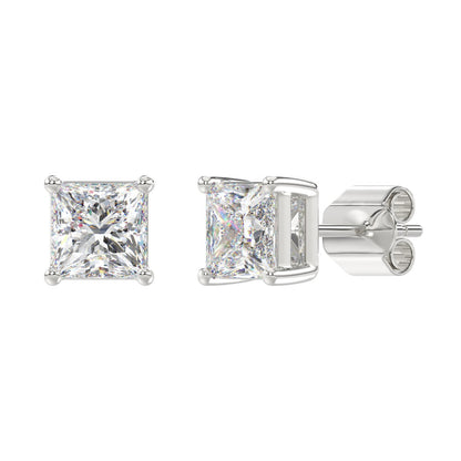4 CTW Princess Lab-Grown Diamond Stud Earrings