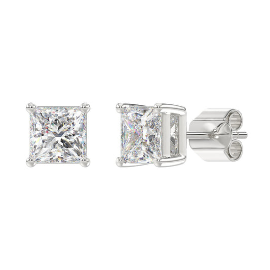 4 CTW Princess Lab-Grown Diamond Stud Earrings