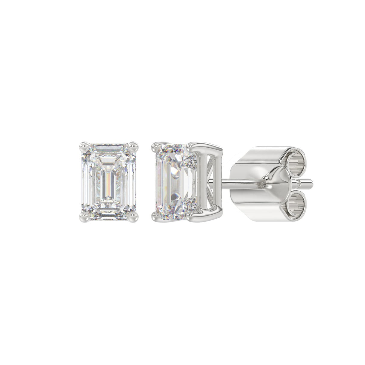 1.5 CTW Emerald Lab-Grown Diamond Stud Earrings