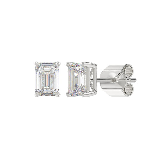 1.5 CTW Emerald Lab-Grown Diamond Stud Earrings