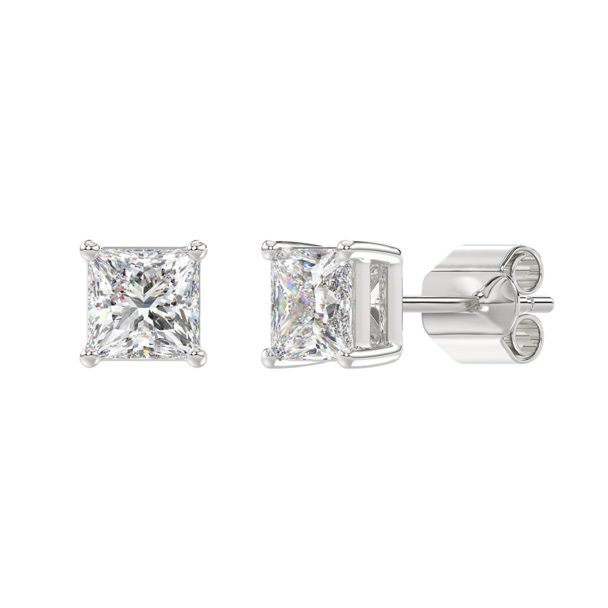 2.5 CTW Princess Lab-Grown Diamond Stud Earrings