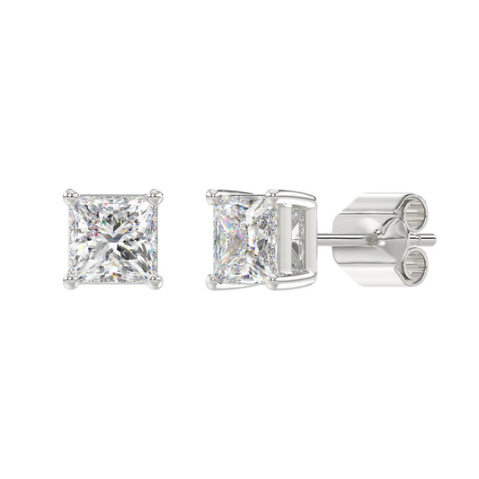 2.5 CTW Princess Lab-Grown Diamond Stud Earrings