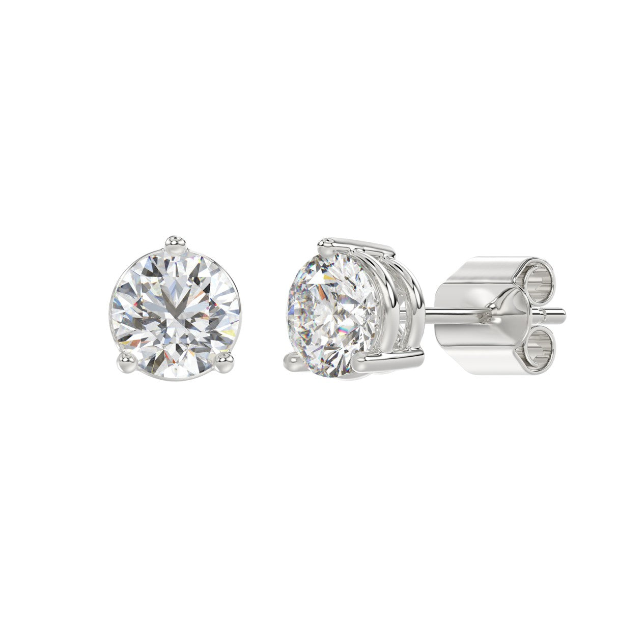 4 CTW round lab-grown diamond stud earrings product view