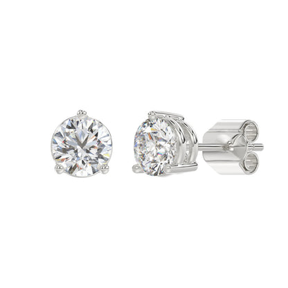 4 CTW round lab-grown diamond stud earrings product view