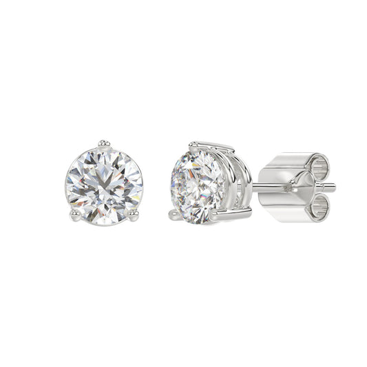 4 CTW round lab-grown diamond stud earrings product view