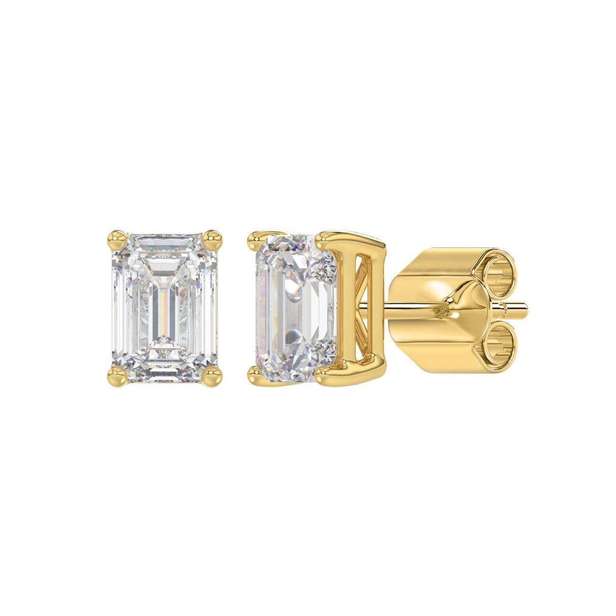 2.5 CTW Emerald Lab-Grown Diamond Stud Earrings
