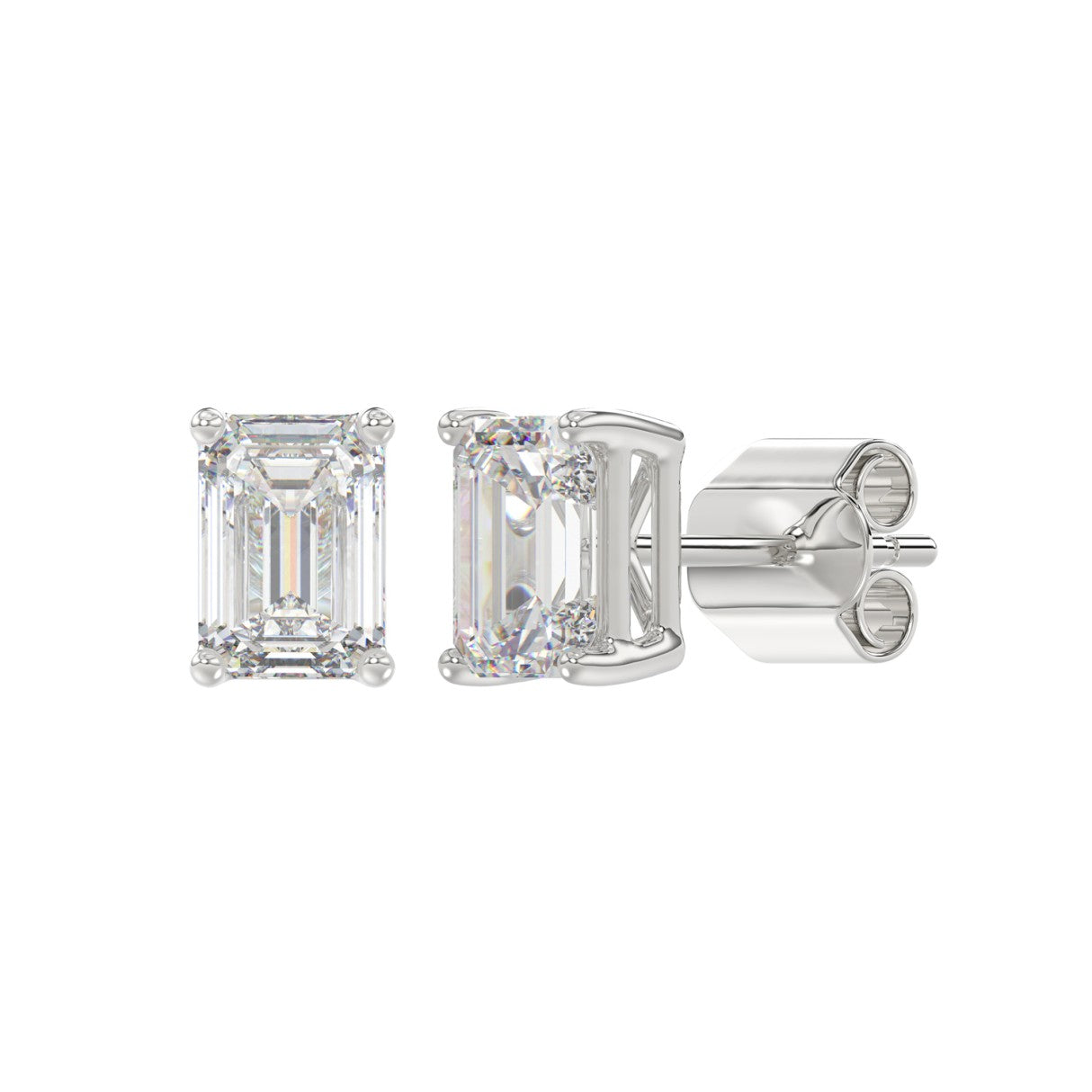 2.5 CTW Emerald Lab-Grown Diamond Stud Earrings