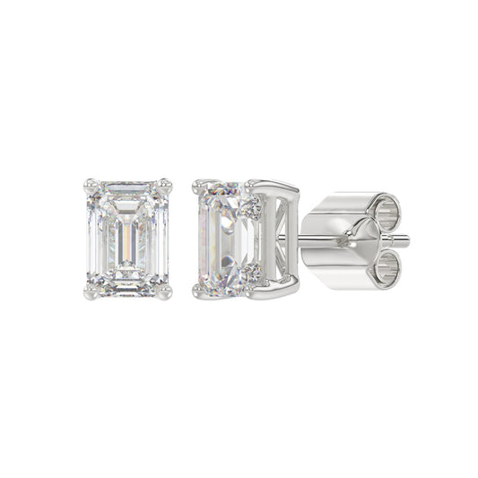 2.5 CTW Emerald Lab-Grown Diamond Stud Earrings