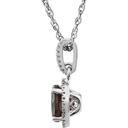 Halo Birthstone Necklace Collection – January Mozambique Garnet