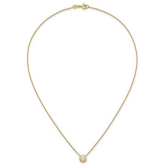 Gold-tone flash-plated sterling silver cubic zirconia necklace, full 18-inch chain