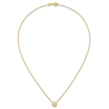 Gold-tone flash-plated sterling silver cubic zirconia necklace, full 18-inch chain