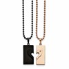 Black and rose-tone heart necklace set