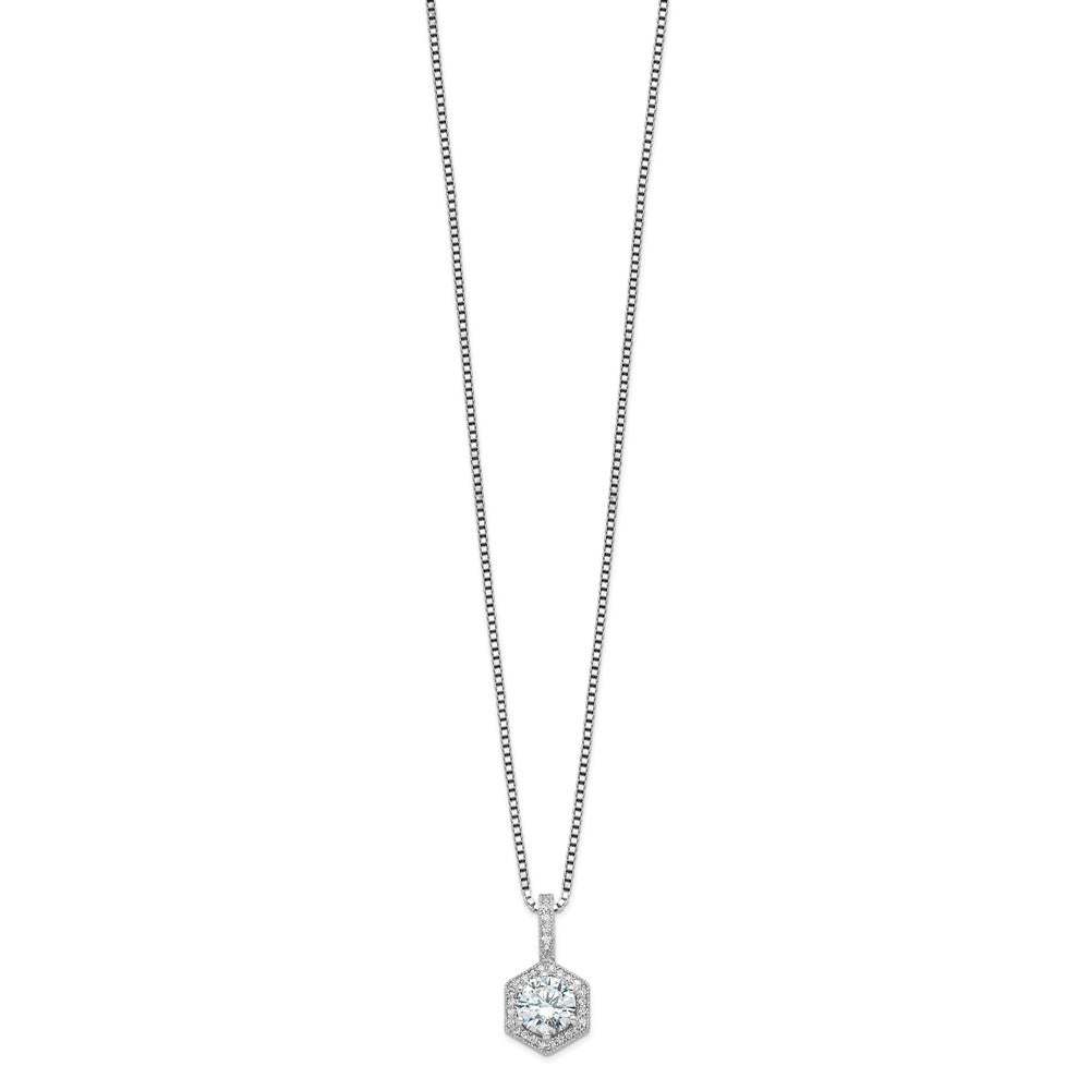 Micro-pave CZ hexagon pendant detail