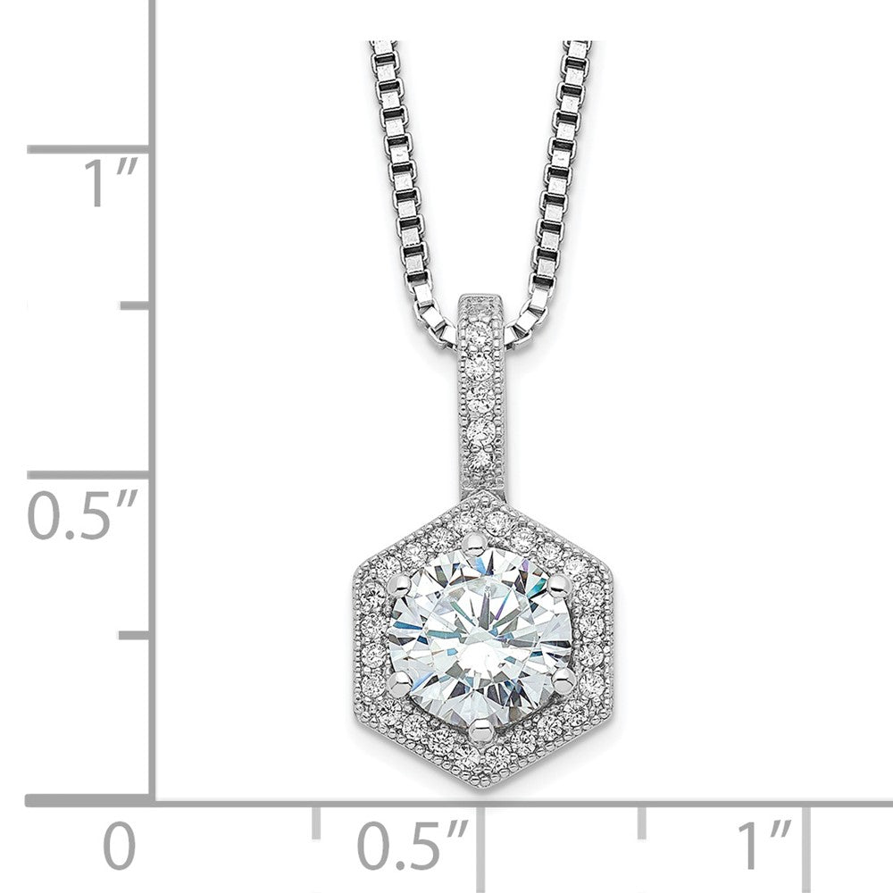 CZ hexagon necklace measurement guide