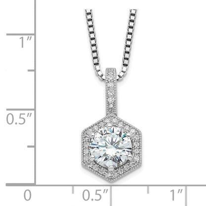 CZ hexagon necklace measurement guide