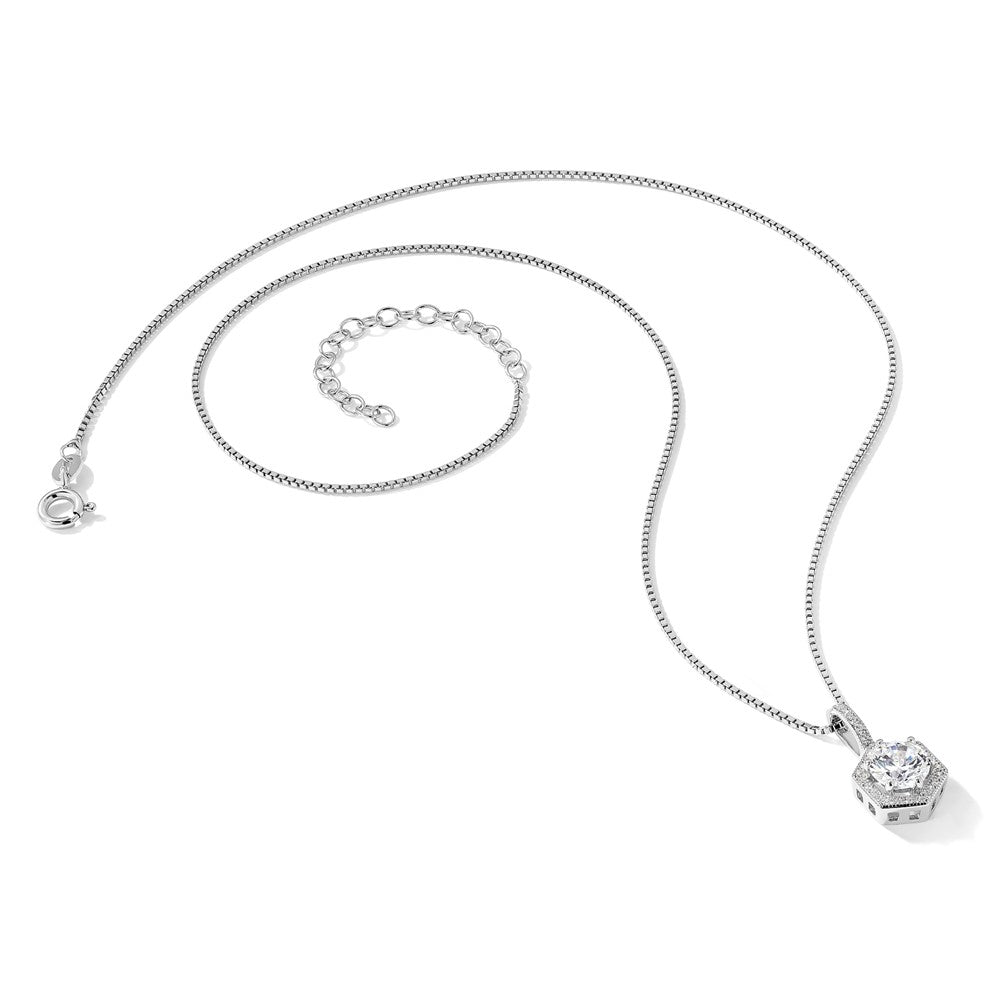 Sterling silver hexagon necklace alternate view