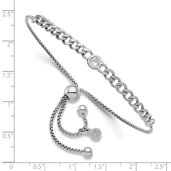 Italian curb-link bracelet silver-tone measurement guide