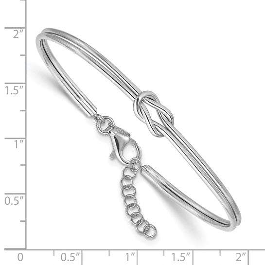 Italian love knot bangle silver-tone measurement guide