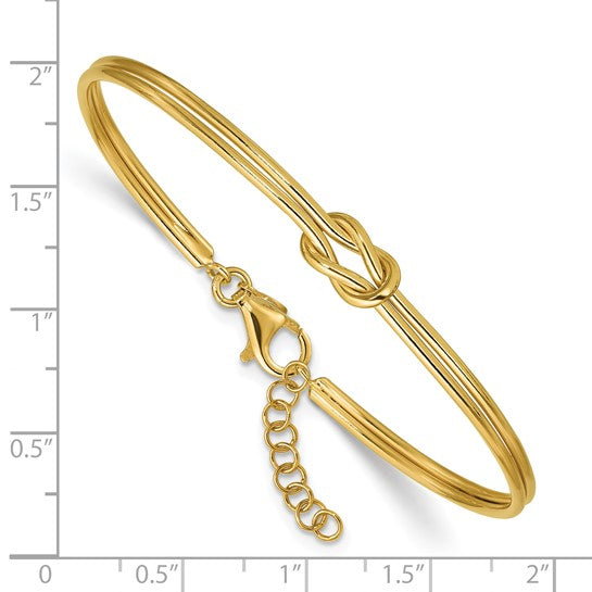 Italian love knot bangle yellow-gold-tone measurement guide